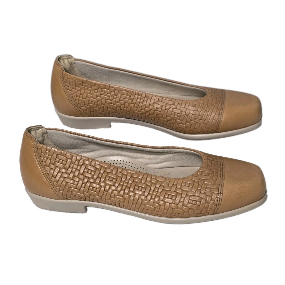 SAS Shoe Womens New 8.5 M  Maui Wheat Tan Embossed Woven Vamp Leather  Loafer